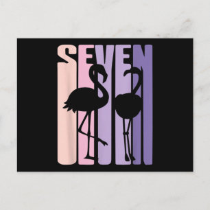 Niedliche 7. Geburtstagsgeschenk I Flamingo I 7 Ja Postkarte