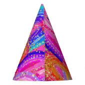 Niedliche 7. Regenbogensequenz Gold Glitzer Maxima Partyhütchen (Rückseite)