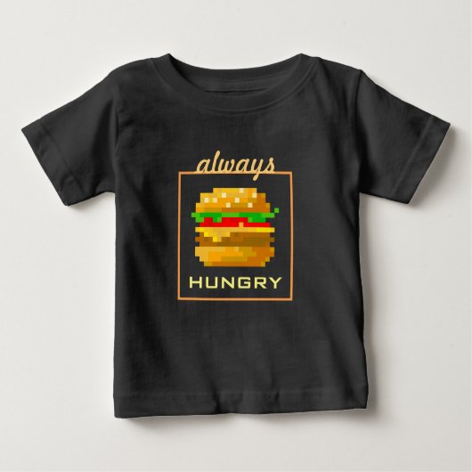 Niedliche 8-Bit Burger-Farbe Schnelle Lebensmittel Baby T-shirt (Vorderseite)