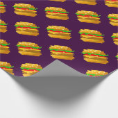 Niedliche 8-Bit Burger-Farbe Schnelle Lebensmittel Geschenkpapier (Ecke)