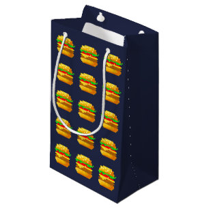 Niedliche 8-Bit Burger-Farbe Schnelle Lebensmittel Kleine Geschenktüte