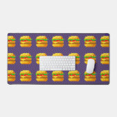 Niedliche 8-Bit Burger-Farbe Schnelle Lebensmittel Schreibtischunterlage (Tastatur & Maus)