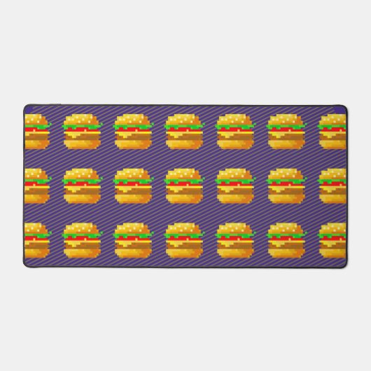 Niedliche 8-Bit Burger-Farbe Schnelle Lebensmittel Schreibtischunterlage (Vorderseite)