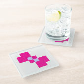 Niedliche 8-Bit-Pixelanzeige Glasuntersetzer (Schrägansicht)