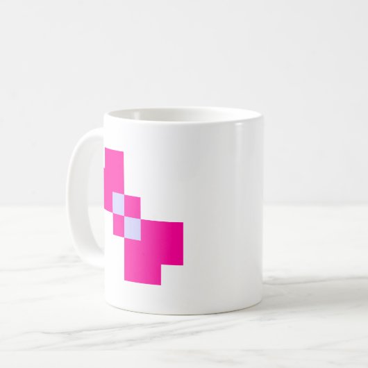 Niedliche 8-Bit-Pixelanzeige Kaffeetasse (Vorderseite Links)