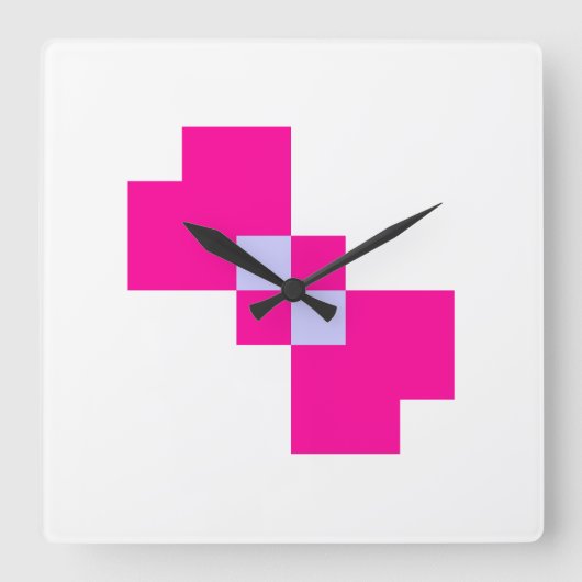 Niedliche 8-Bit-Pixelanzeige Quadratische Wanduhr (Vorderseite)