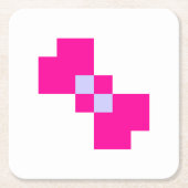 Niedliche 8-Bit-Pixelanzeige Rechteckiger Pappuntersetzer (Vorderseite)