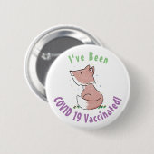 Niedliche Abbildung des Babyfuchs Cartoon Button (Vorne & Hinten)