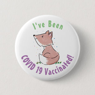 Niedliche Abbildung des Babyfuchs Cartoon Button