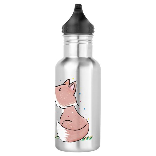 Niedliche Abbildung des Babyfuchs Cartoon Edelstahlflasche (Rechts)