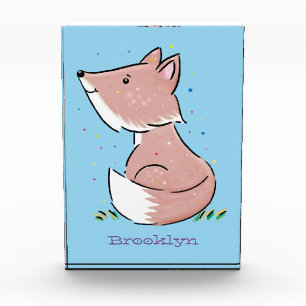 Niedliche Abbildung des Babyfuchs Cartoon Fotoblock