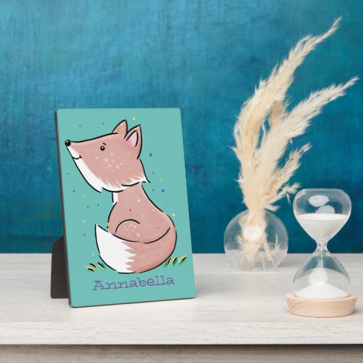 Niedliche Abbildung des Babyfuchs Cartoon Fotoplatte (Seite)