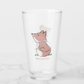 Niedliche Abbildung des Babyfuchs Cartoon Glas (Rückseite)