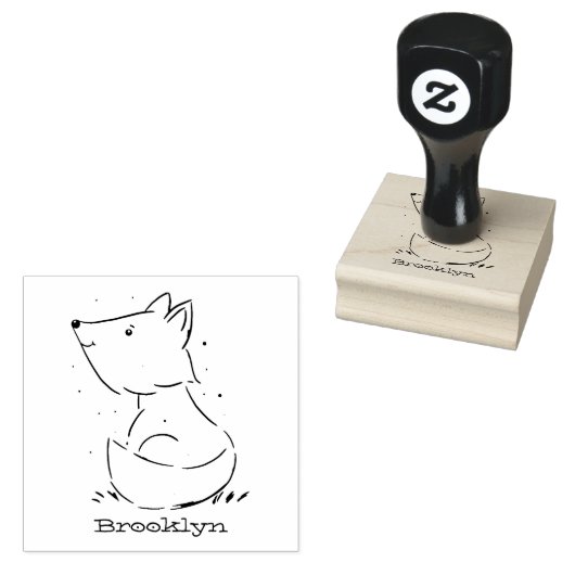 Niedliche Abbildung des Babyfuchs Cartoon Gummistempel (Stempel)