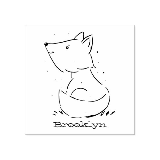 Niedliche Abbildung des Babyfuchs Cartoon Gummistempel (Prägung)