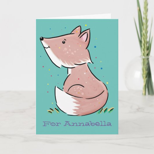 Niedliche Abbildung des Babyfuchs Cartoon Karte (Vorderseite)