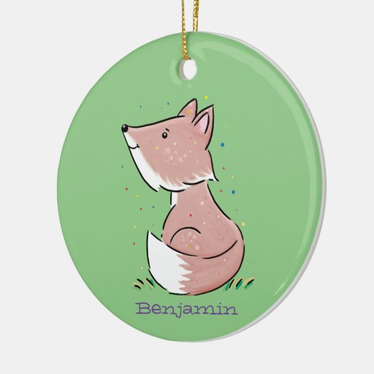 Niedliche Abbildung des Babyfuchs Cartoon Keramik Ornament (Links)
