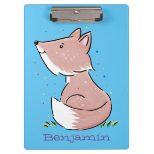 Niedliche Abbildung des Babyfuchs Cartoon Klemmbrett