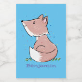 Niedliche Abbildung des Babyfuchs Cartoon Lebensmitteletikett (Einzelnes Label)