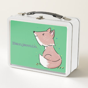 Niedliche Abbildung des Babyfuchs Cartoon Metall Brotdose