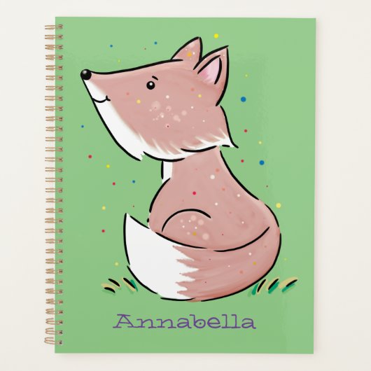 Niedliche Abbildung des Babyfuchs Cartoon Planer (Vorderseite)
