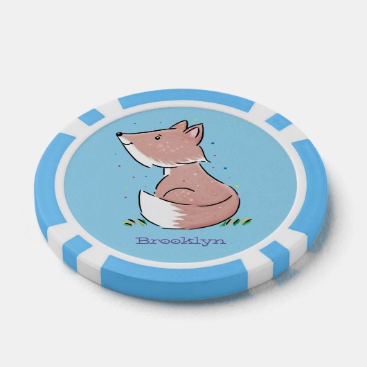 Niedliche Abbildung des Babyfuchs Cartoon Pokerchips (Einzeln)