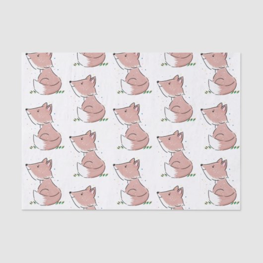 Niedliche Abbildung des Babyfuchs Cartoon Seidenpapier (Vorderseite)