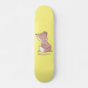 Niedliche Abbildung des Babyfuchs Cartoon Skateboard