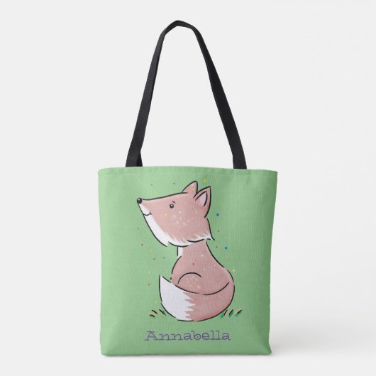 Niedliche Abbildung des Babyfuchs Cartoon Tasche (Rückseite)
