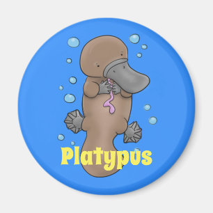 Niedliche Abbildung des Cartoon einer Babyplatypus Magnet