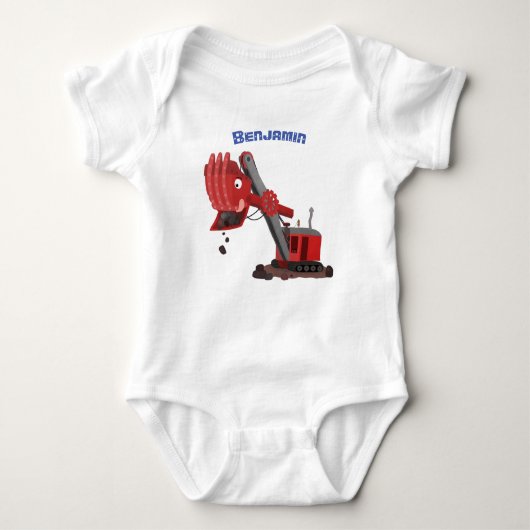 Niedliche Abbildung des Cartoon mit rotem Dampf Baby Strampler (Vorderseite)