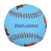 Niedliche Abbildung des Cartoon mit rotem Dampf Baseball (Vorderseite)