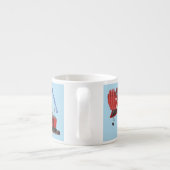 Niedliche Abbildung des Cartoon mit rotem Dampf Espressotasse (Rückseite)