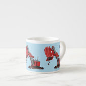 Niedliche Abbildung des Cartoon mit rotem Dampf Espressotasse (Vorderseite Rechts)