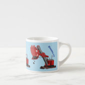 Niedliche Abbildung des Cartoon mit rotem Dampf Espressotasse (Rechts)