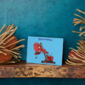 Niedliche Abbildung des Cartoon mit rotem Dampf Fotoplatte (Seite)