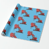 Niedliche Abbildung des Cartoon mit rotem Dampf Geschenkpapier (Ungerollt)