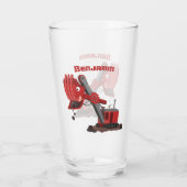 Niedliche Abbildung des Cartoon mit rotem Dampf Glas (Rückseite)