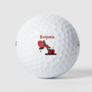 Niedliche Abbildung des Cartoon mit rotem Dampf Golfball