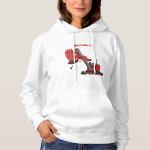 Niedliche Abbildung des Cartoon mit rotem Dampf Hoodie