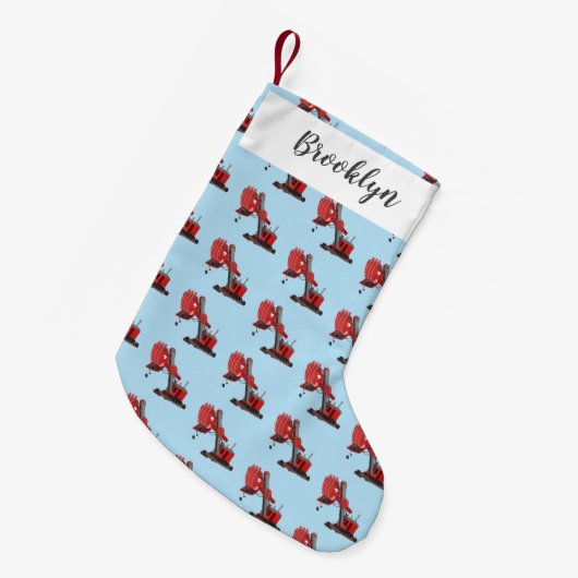 Niedliche Abbildung des Cartoon mit rotem Dampf Kleiner Weihnachtsstrumpf (Vorderansicht (hängend))