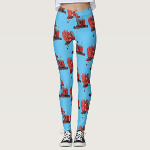 Niedliche Abbildung des Cartoon mit rotem Dampf Leggings