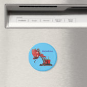 Niedliche Abbildung des Cartoon mit rotem Dampf Magnet (In Situ (Geschirrspüler))