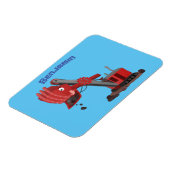 Niedliche Abbildung des Cartoon mit rotem Dampf Magnet (Linke Seite)