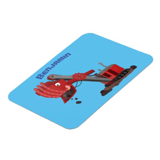 Niedliche Abbildung des Cartoon mit rotem Dampf Magnet (Linke Seite)