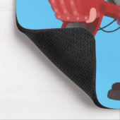 Niedliche Abbildung des Cartoon mit rotem Dampf Mousepad (Ecke)
