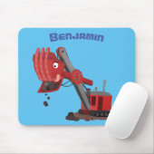 Niedliche Abbildung des Cartoon mit rotem Dampf Mousepad (Mit Mouse)