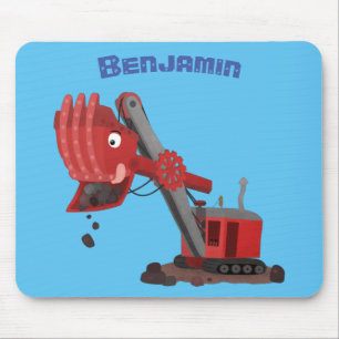 Niedliche Abbildung des Cartoon mit rotem Dampf Mousepad