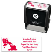 Niedliche Abbildung des Cartoon mit rotem Dampf Permastempel (Beispiel)