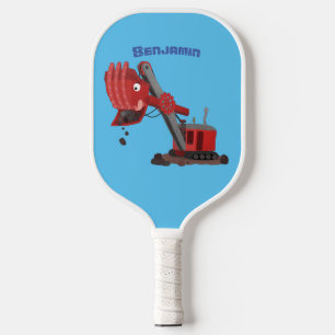 Niedliche Abbildung des Cartoon mit rotem Dampf Pickleball Schläger
